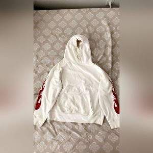Brandy Melville flames white hoodie